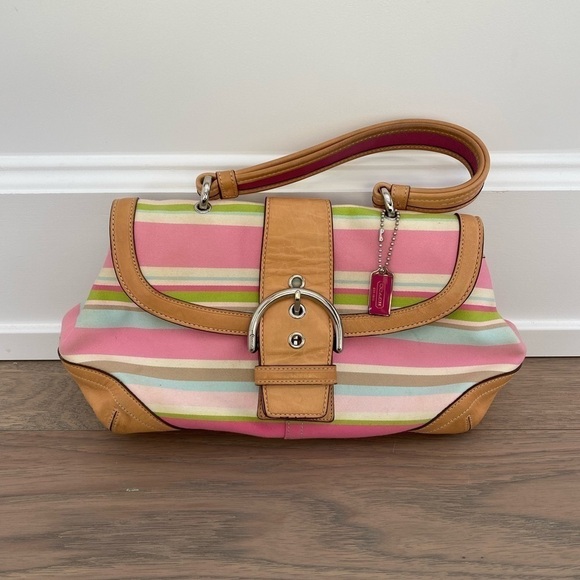 Coach Handbags - Coach Hampton Soho Striped Handbag